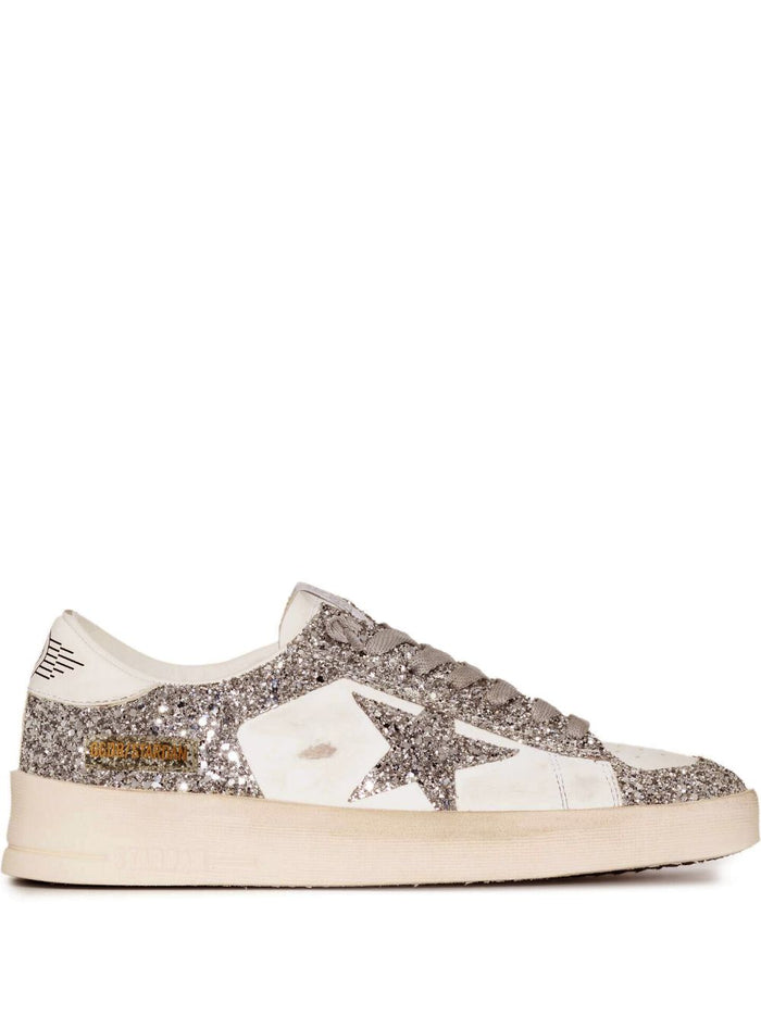 Golden Goose Sneakers Silver Calf Leather