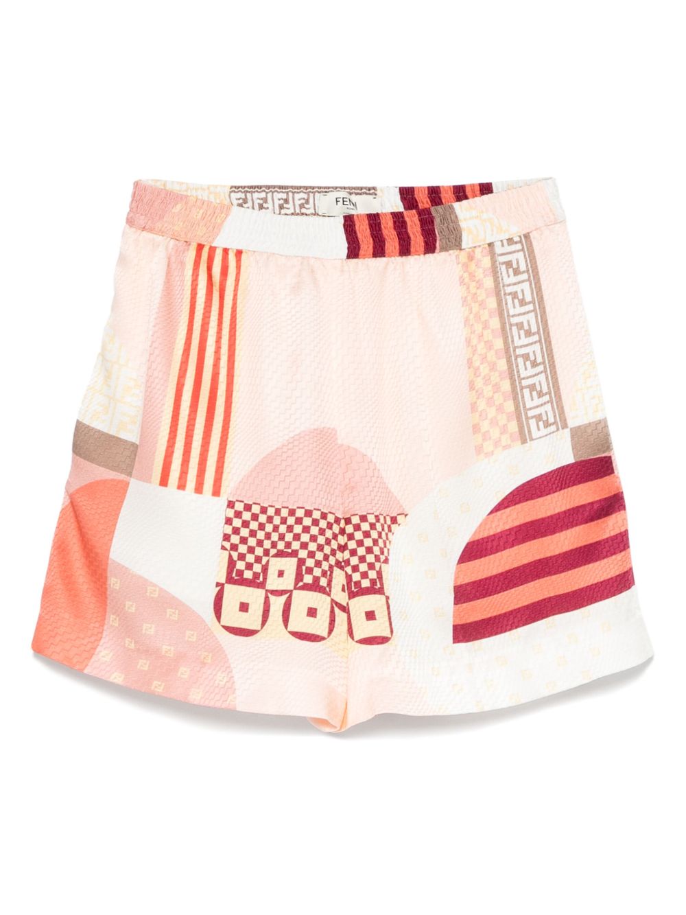 Fendi Shorts Red Silk
