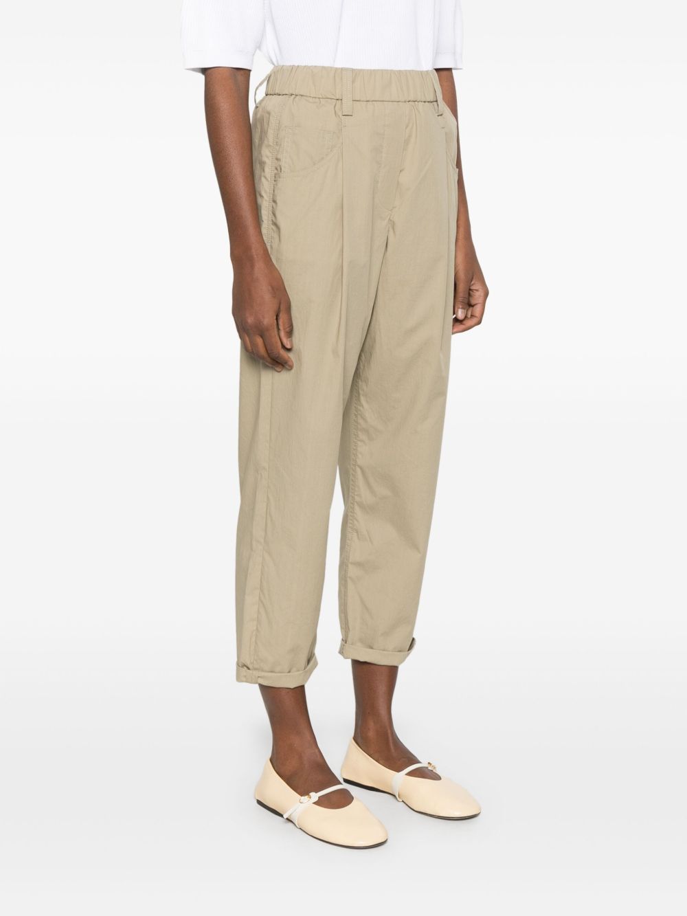 Brunello Cucinelli Trousers Kaki Cotton