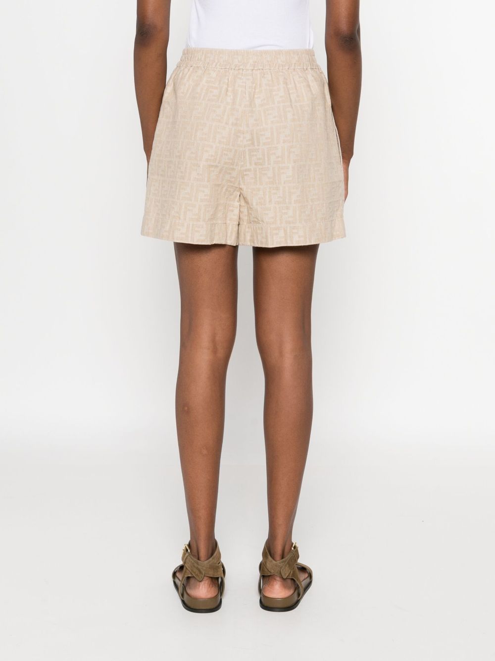 Fendi Shorts Beige Cotton Linen
