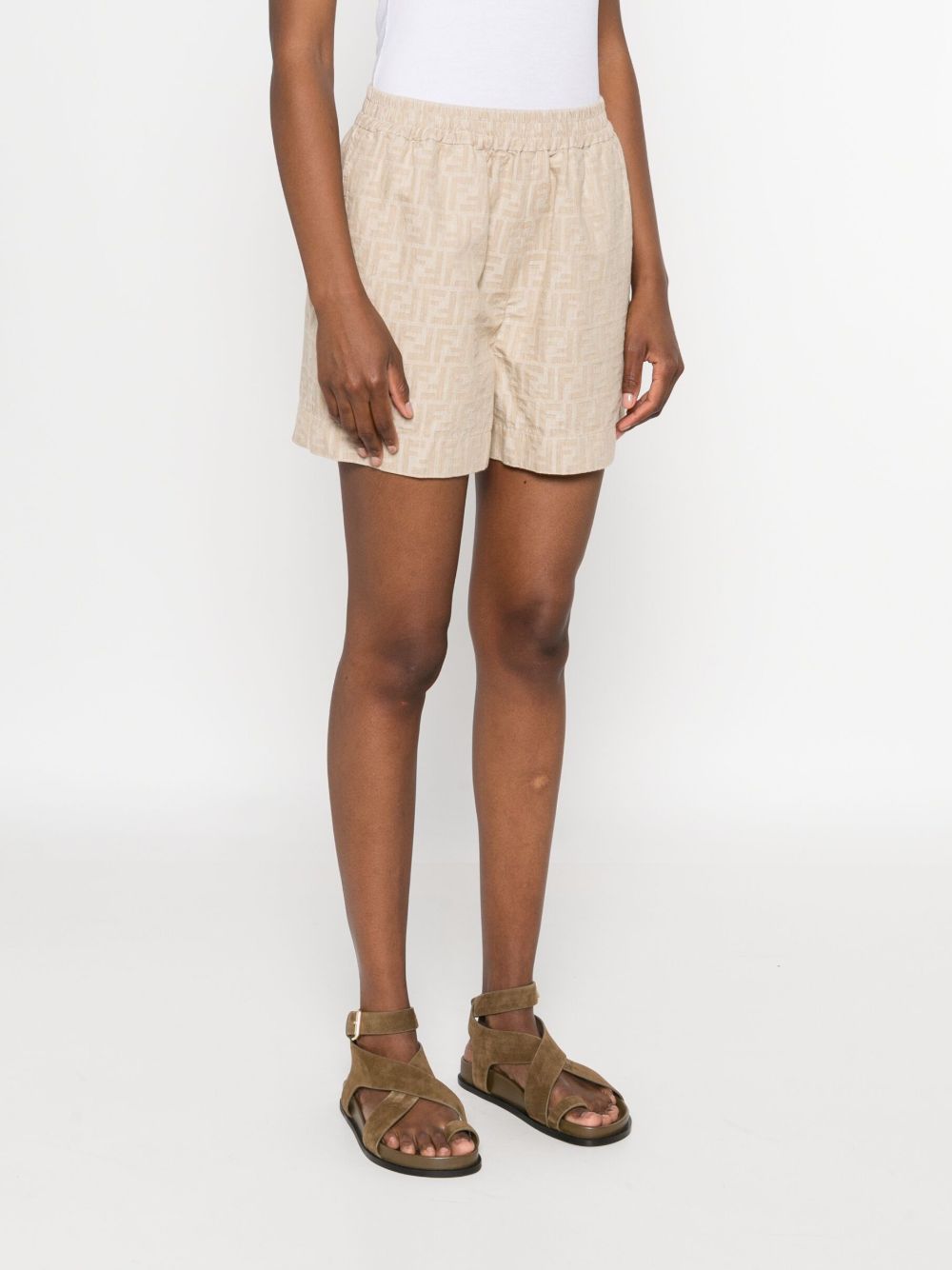 Fendi Shorts Beige Cotton Linen