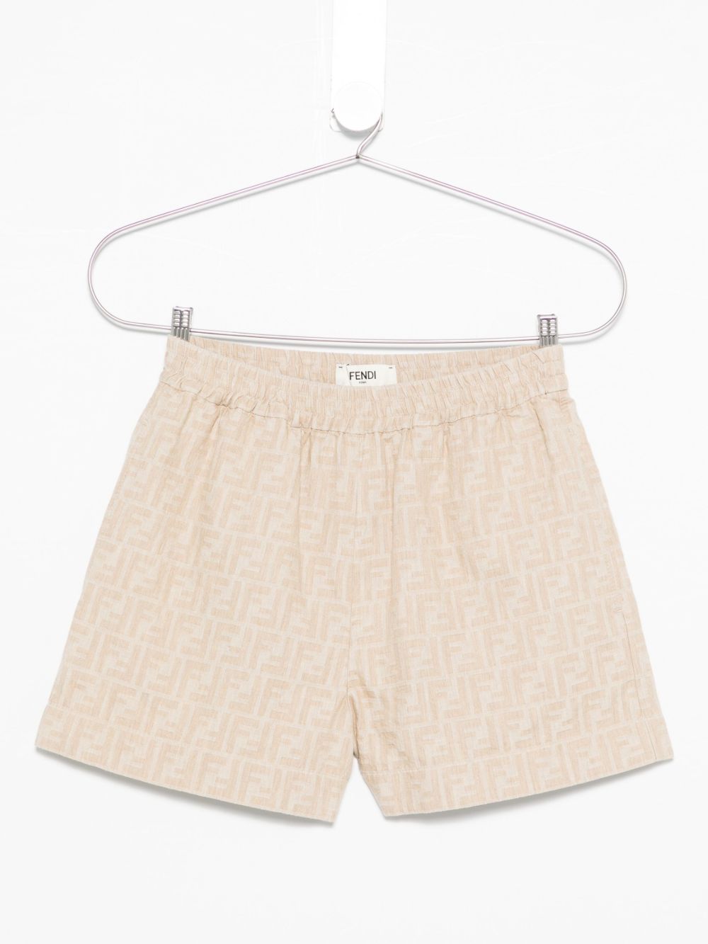Fendi Shorts Beige Cotton Linen