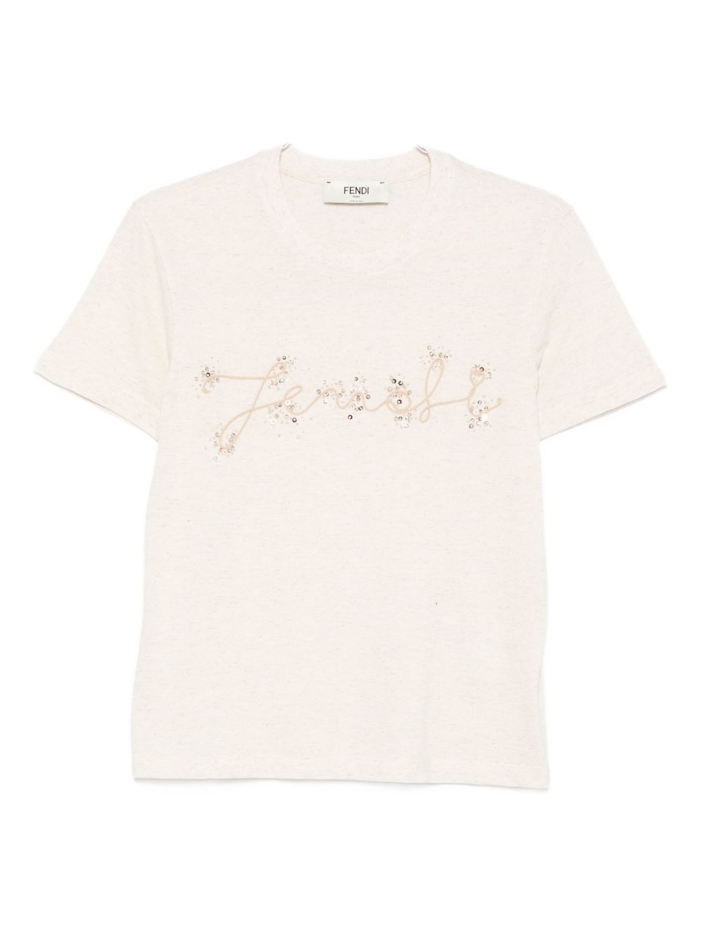 Fendi T-Shirts And Polos Beige Cotton