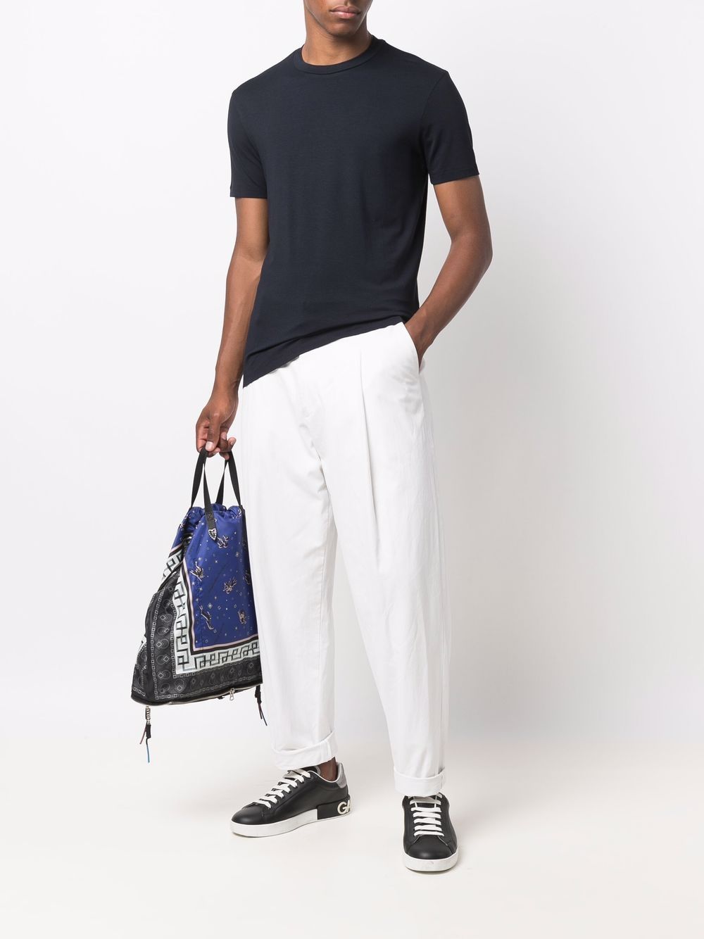 Emporio Armani T-Shirts And Polos Blu Viscose Elastane