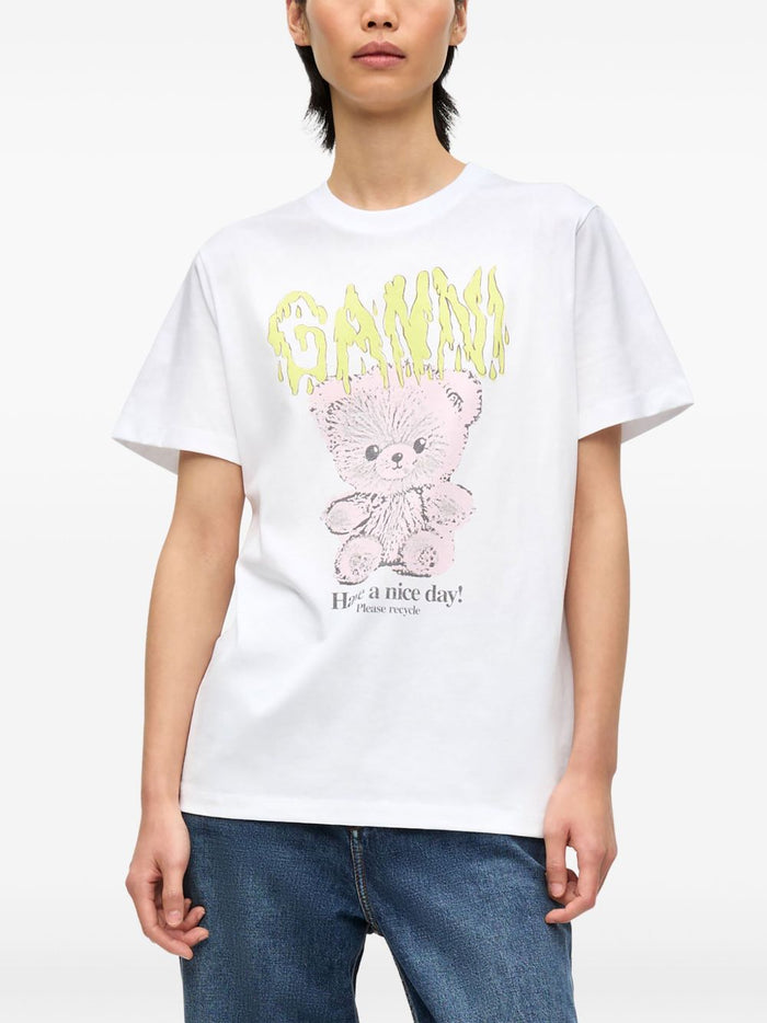 Ganni T-Shirts And Polos White Fabric