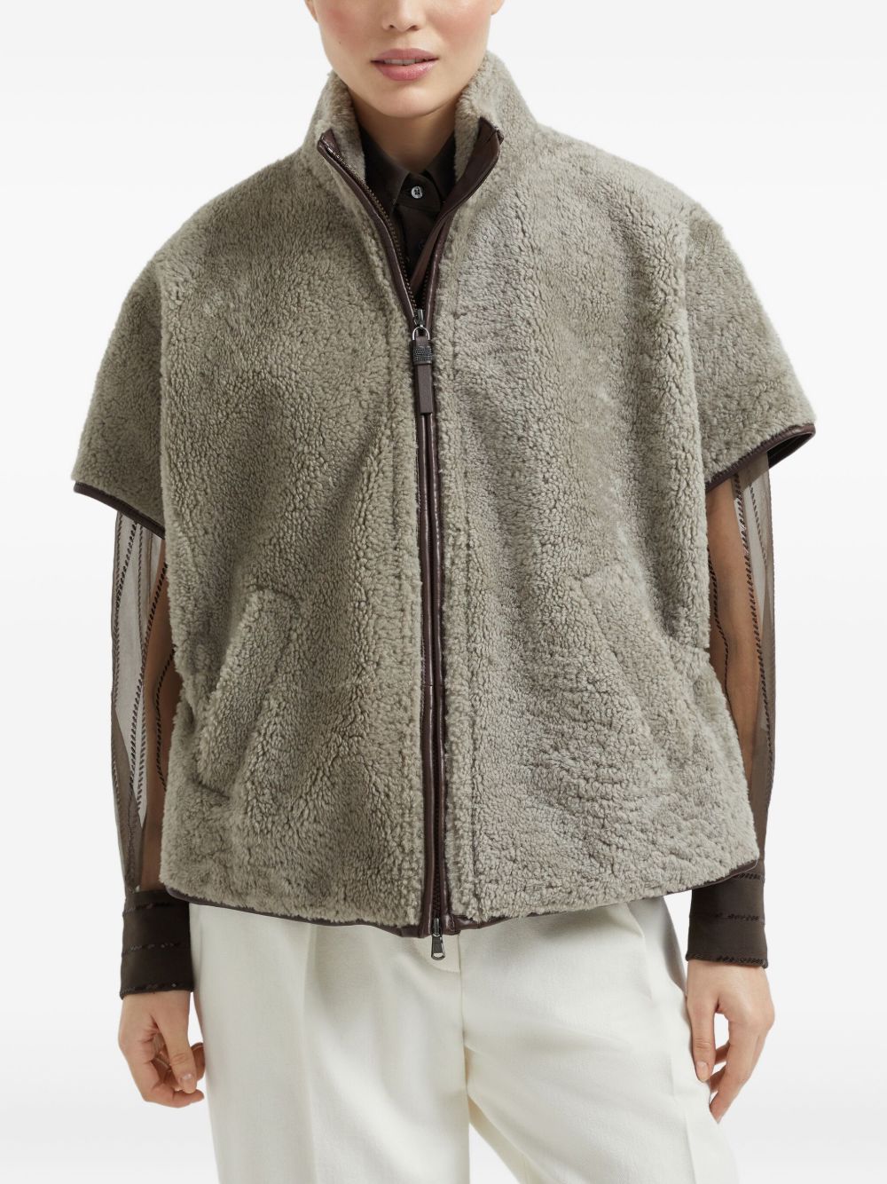Brunello Cucinelli Jackets Marrone Leather