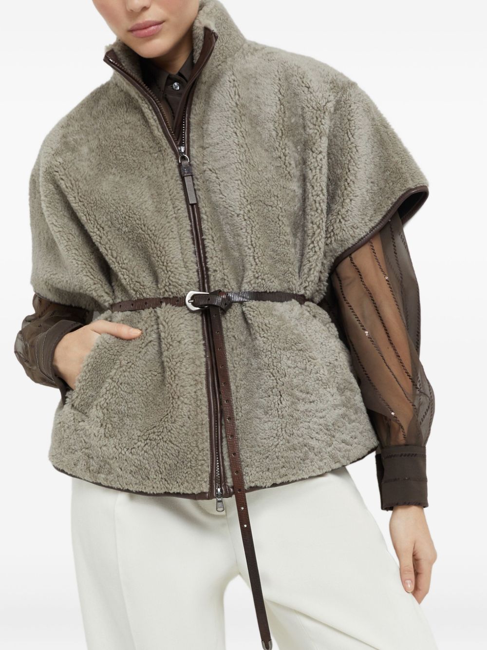 Brunello Cucinelli Jackets Marrone Leather