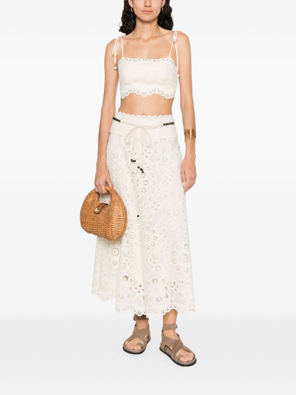 Zimmermann Skirts Ivory Polyester