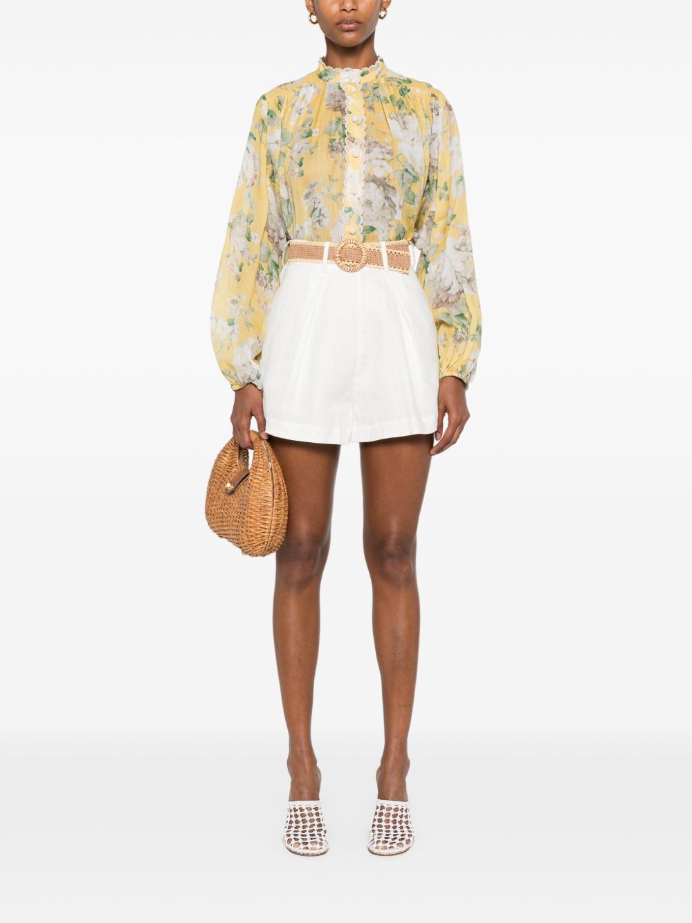 Zimmermann Shorts Ivory Linen
