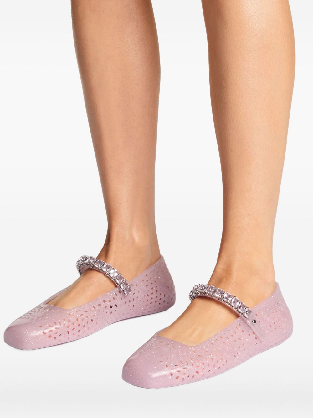 Jimmy Choo Flat shoes Pink Polyurethane