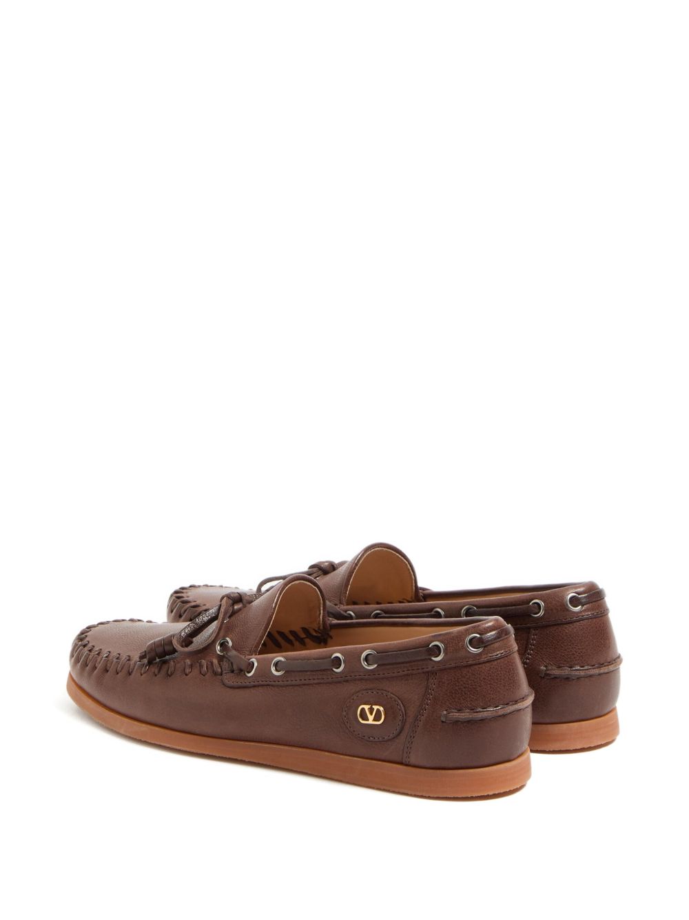 Valentino Garavani Flat Shoes Leather Brown Outer: Buffalo