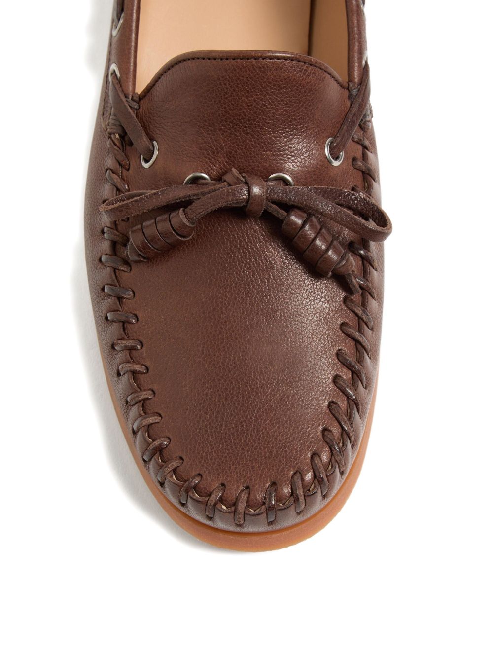 Valentino Garavani Flat Shoes Leather Brown Outer: Buffalo