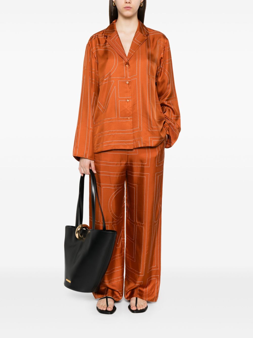 Toteme Pre Trousers Brown Silk