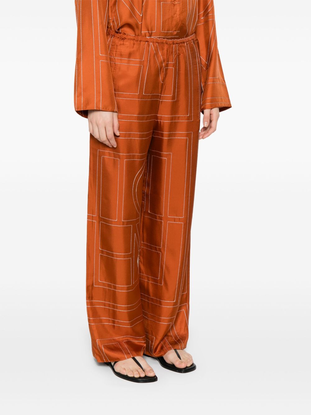 Toteme Pre Trousers Brown Silk