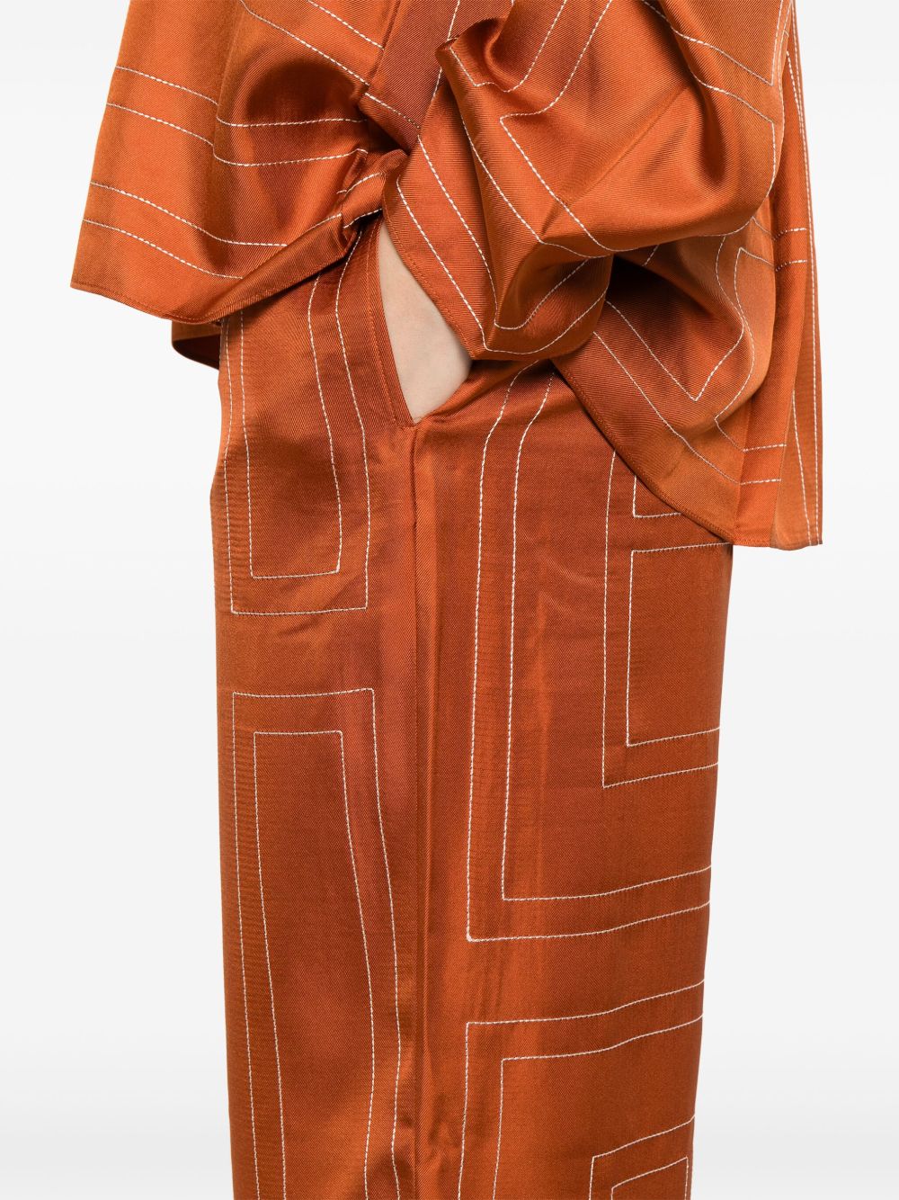 Toteme Pre Trousers Brown Silk