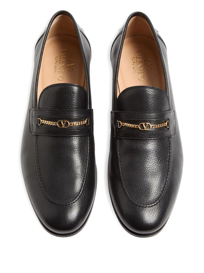Valentino Garavani Flat Shoes Black Outer: Kid Leather