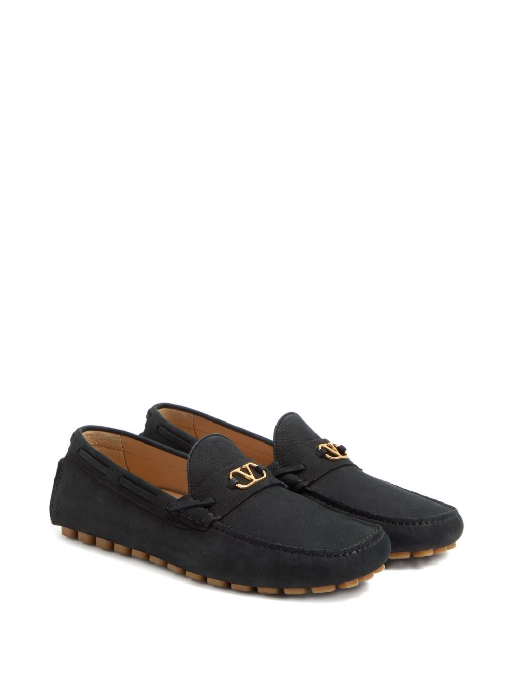 Valentino Garavani Flat Shoes Black Outer: Calf Suede