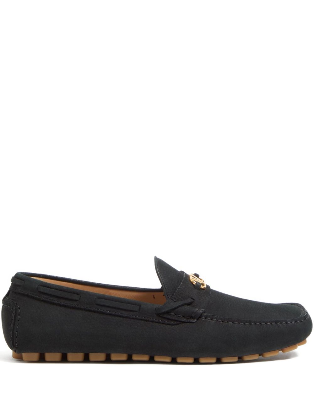 Valentino Garavani Flat Shoes Black Outer: Calf Suede