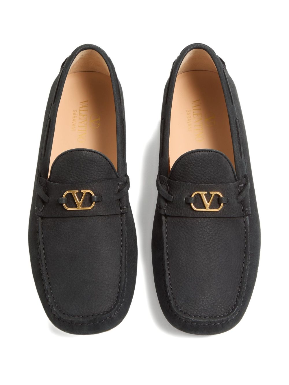 Valentino Garavani Flat Shoes Black Outer: Calf Suede