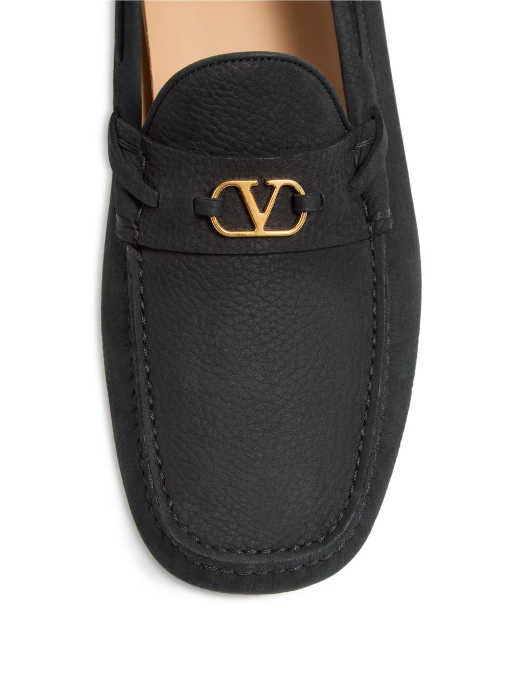 Valentino Garavani Flat Shoes Black Outer: Calf Suede