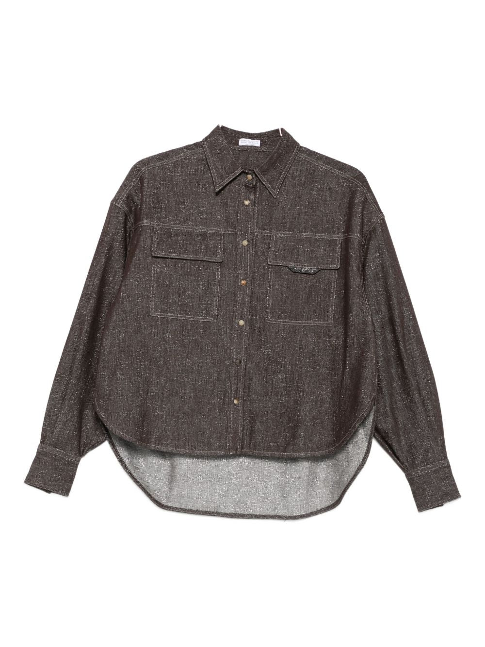 Brunello Cucinelli Shirts Marrone Acetate