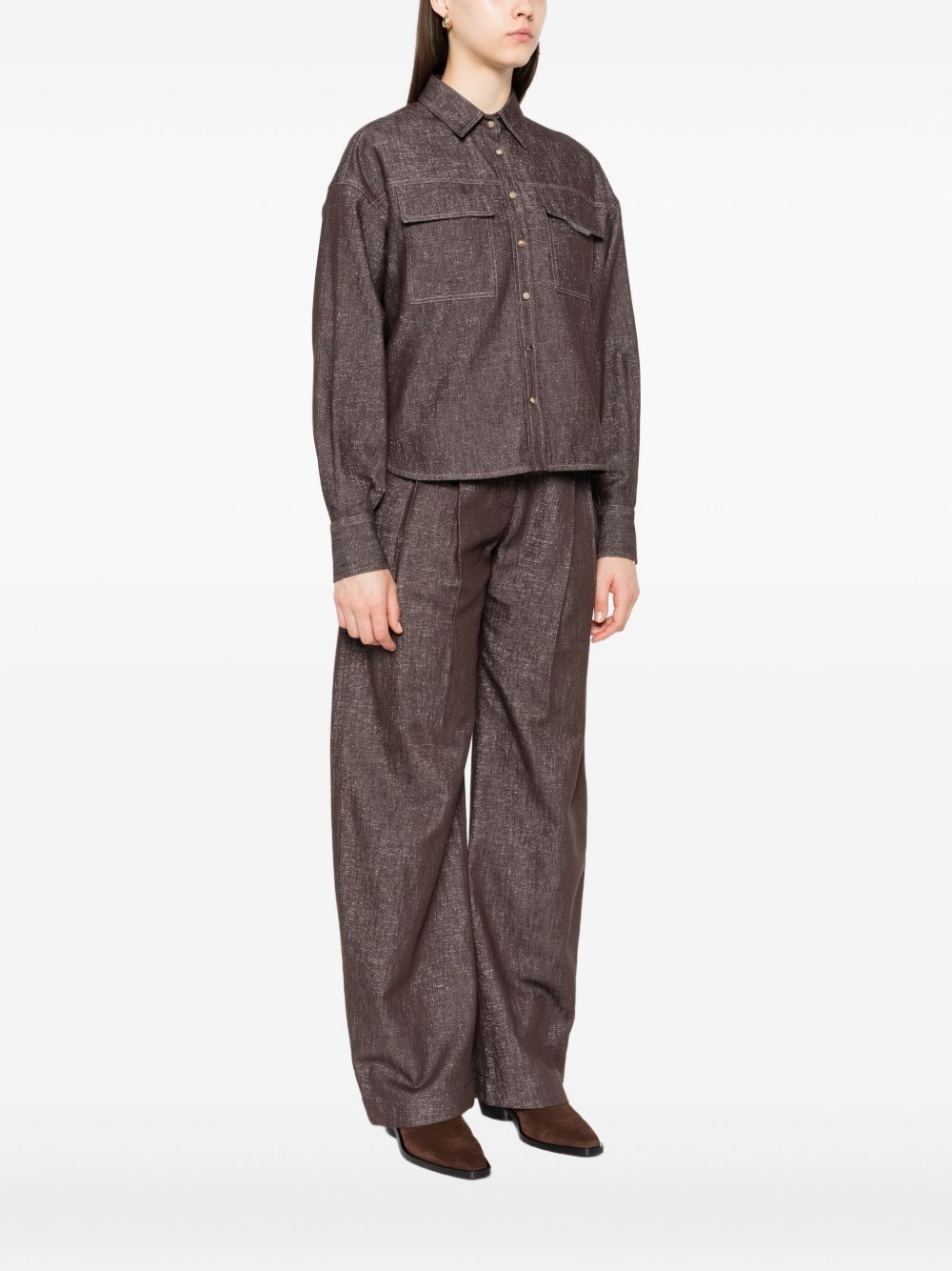 Brunello Cucinelli Shirts Marrone Acetate
