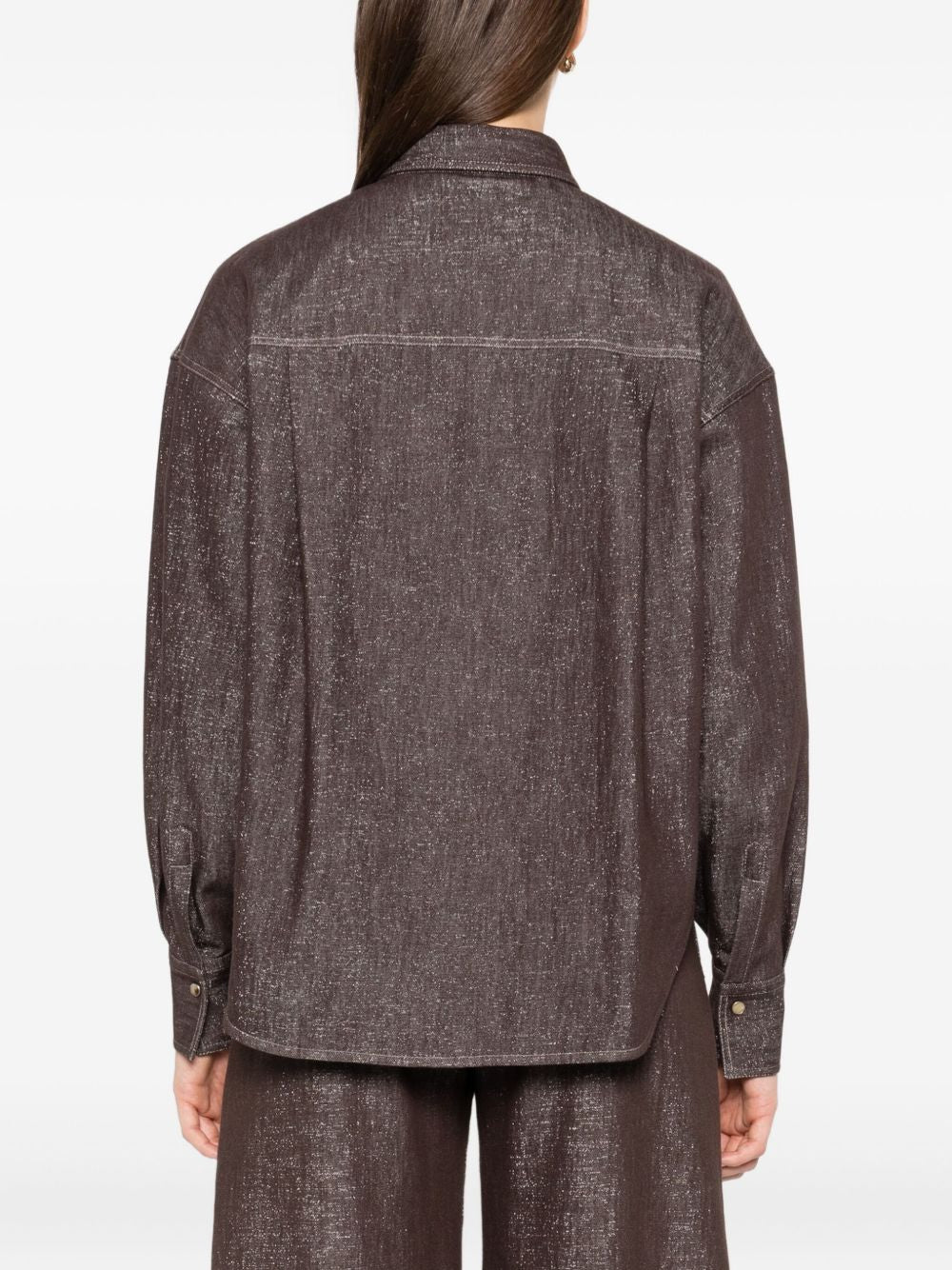 Brunello Cucinelli Shirts Marrone Acetate