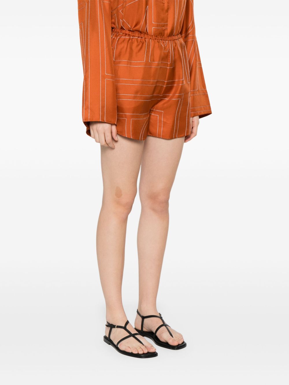 Toteme Pre Shorts Brown Silk