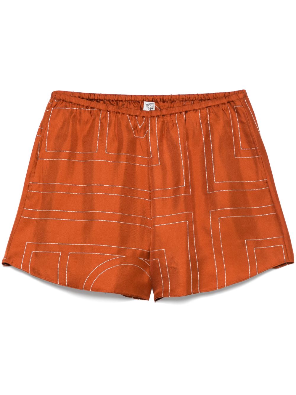 Toteme Pre Shorts Brown Silk