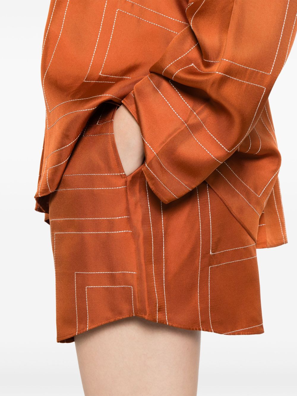 Toteme Pre Shorts Brown Silk