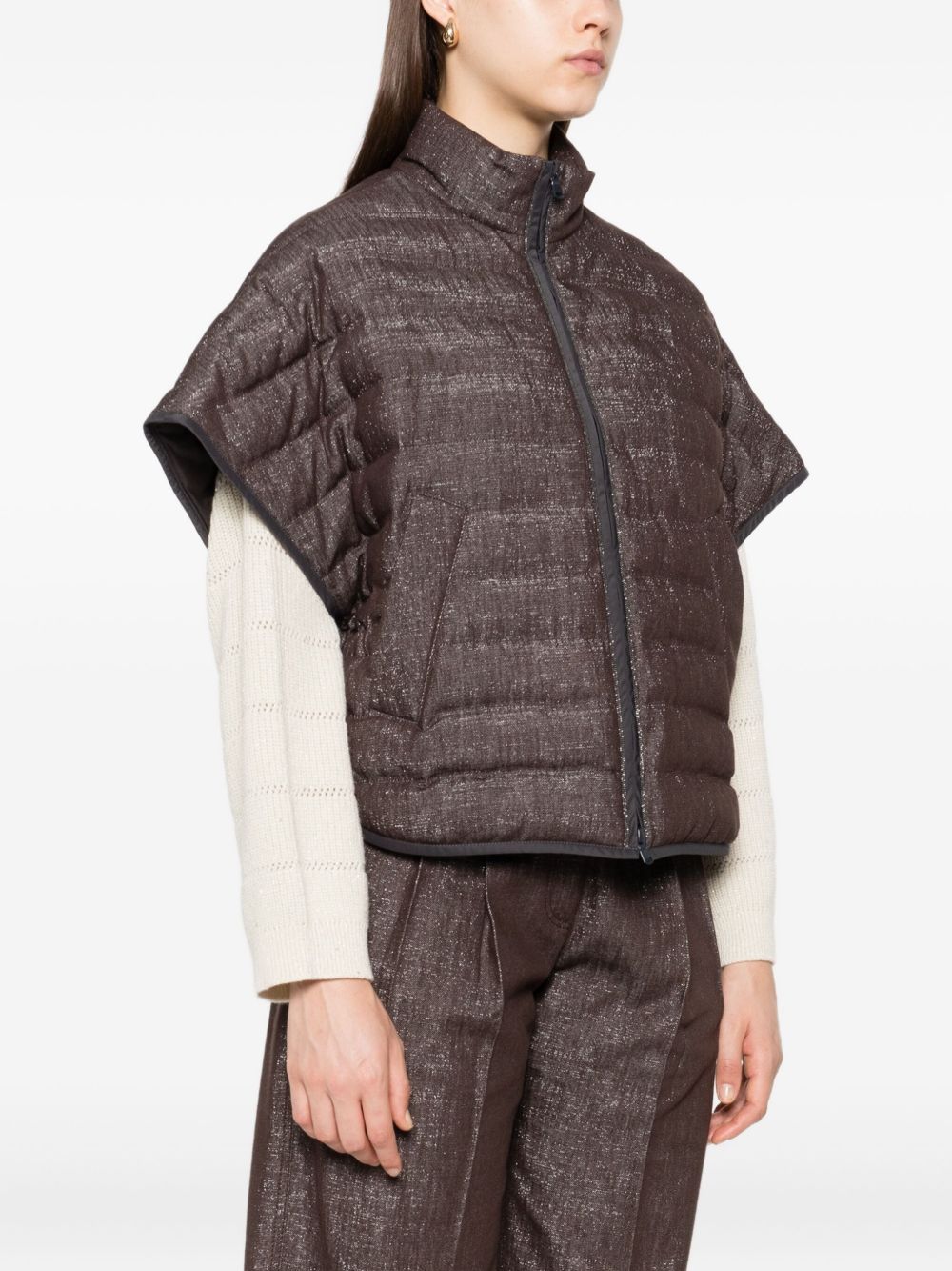 Brunello Cucinelli Coats Marrone Fabric