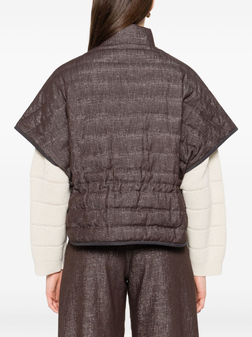 Brunello Cucinelli Coats Marrone Fabric