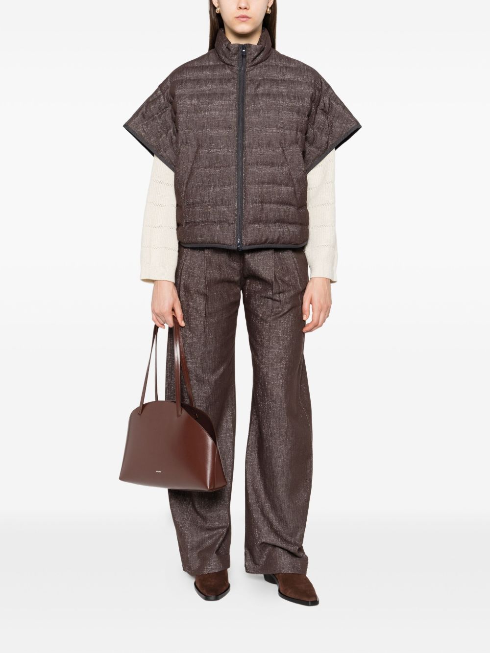 Brunello Cucinelli Coats Marrone Fabric