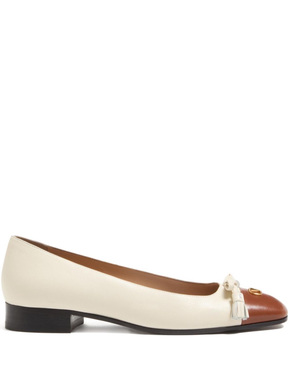 Valentino Garavani Flat Shoes White Calf Leaher