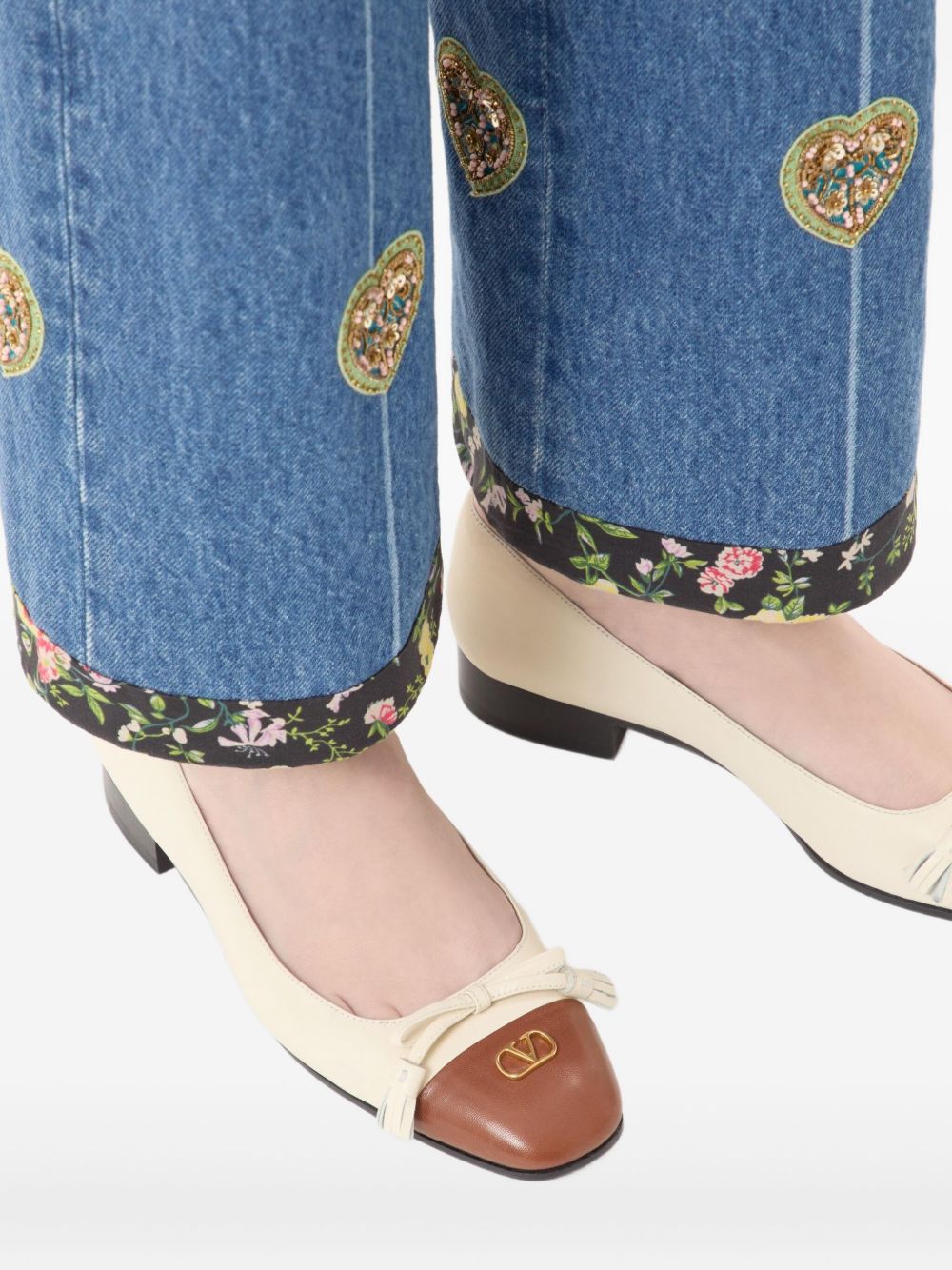 Valentino Garavani Flat Shoes White Calf Leaher