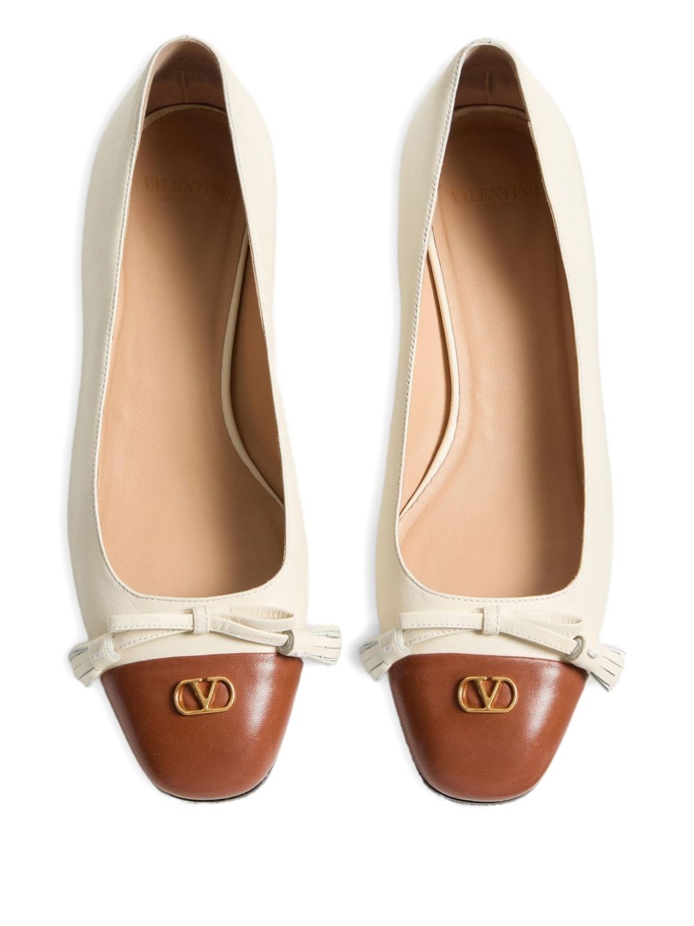 Valentino Garavani Flat Shoes White Calf Leaher