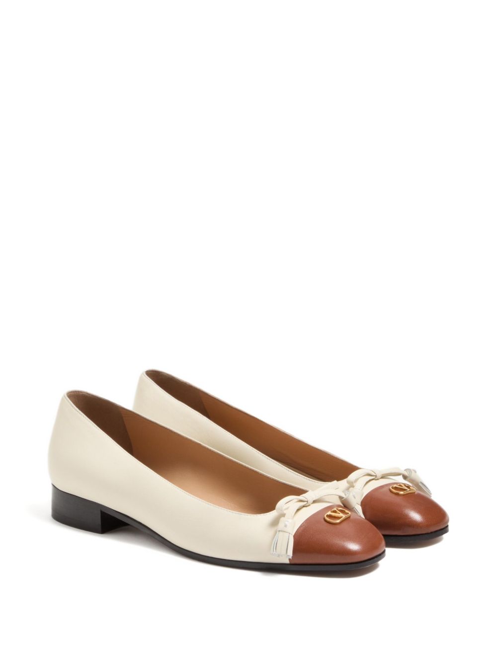 Valentino Garavani Flat Shoes White Calf Leaher