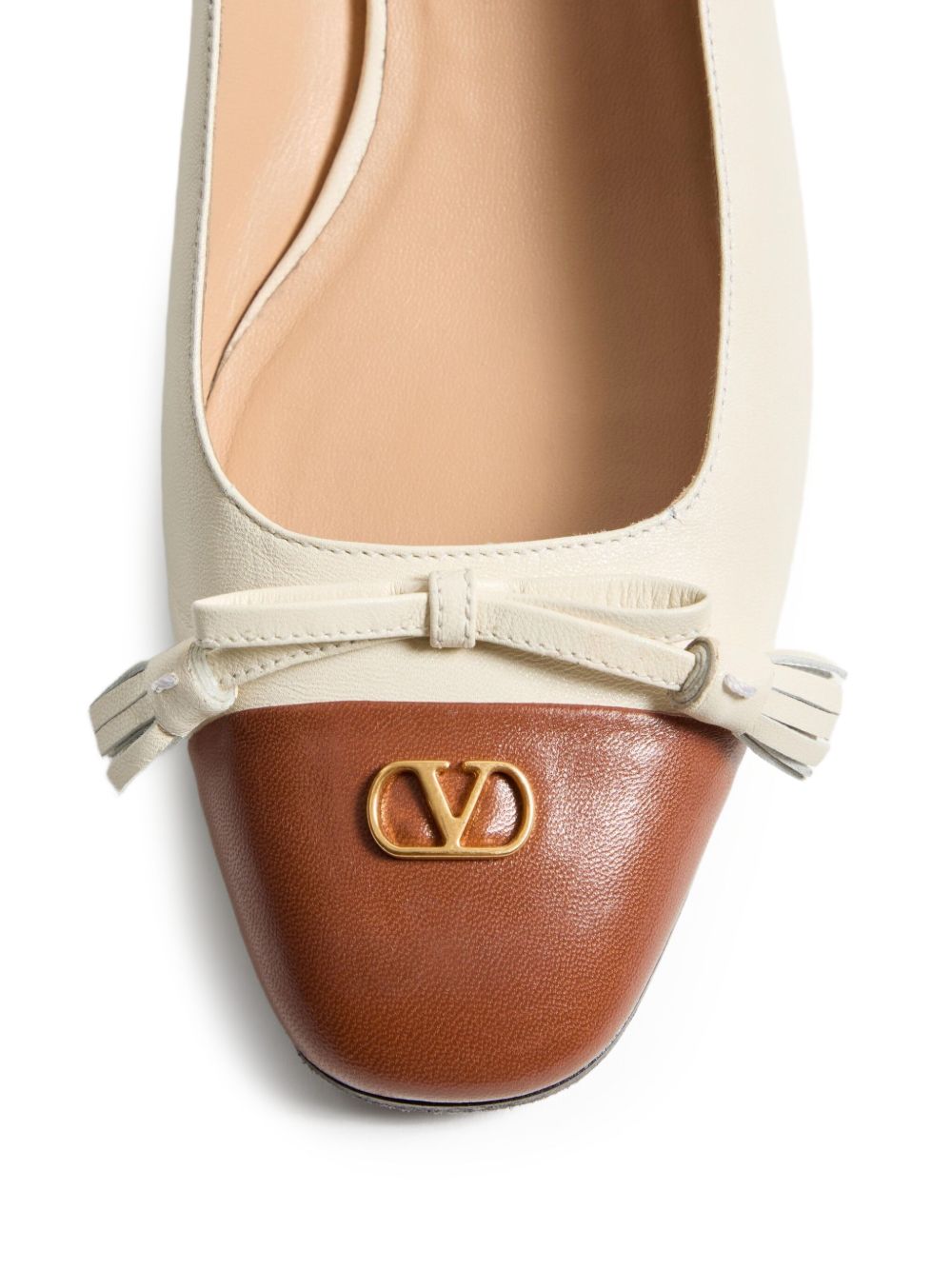 Valentino Garavani Flat Shoes White Calf Leaher