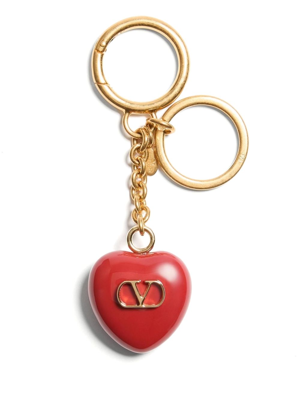 Valentino Garavani Keychains Red Gold Plated Metal