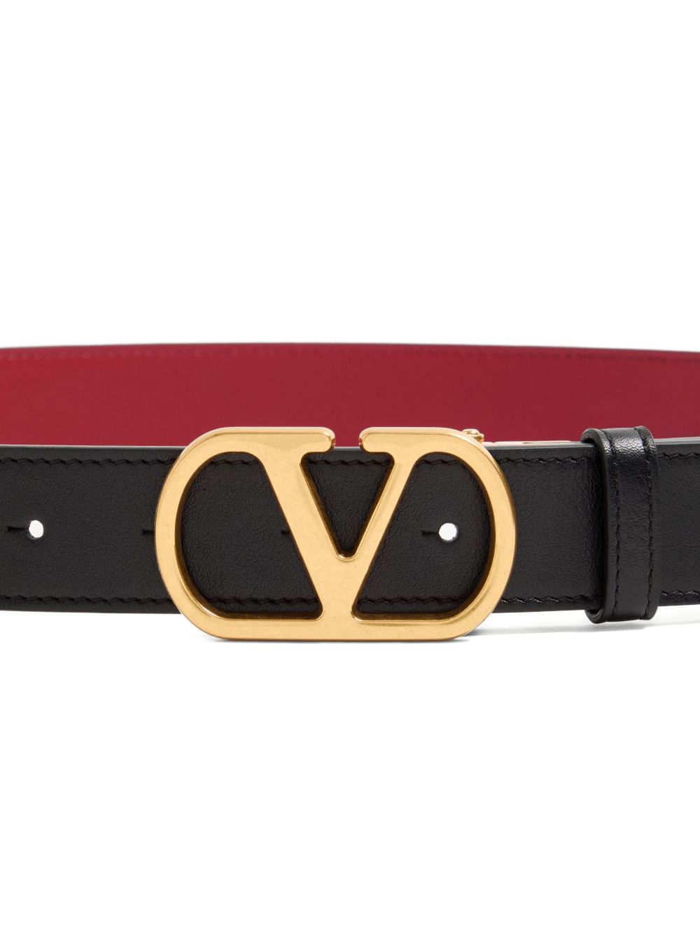 Valentino Garavani Belts Red Calf Leaher