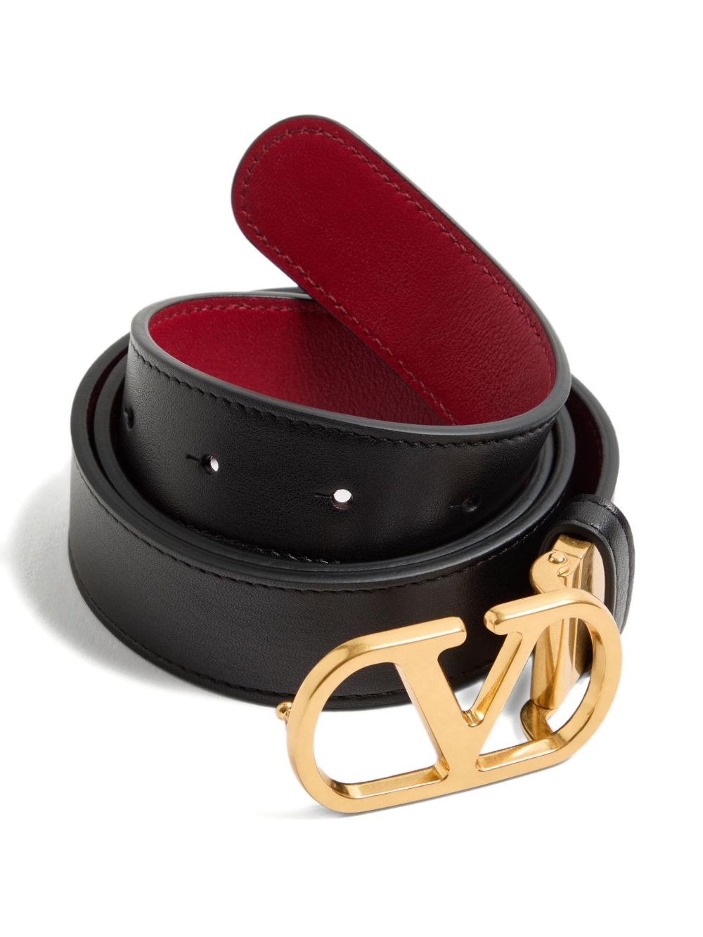 Valentino Garavani Belts Red Calf Leaher