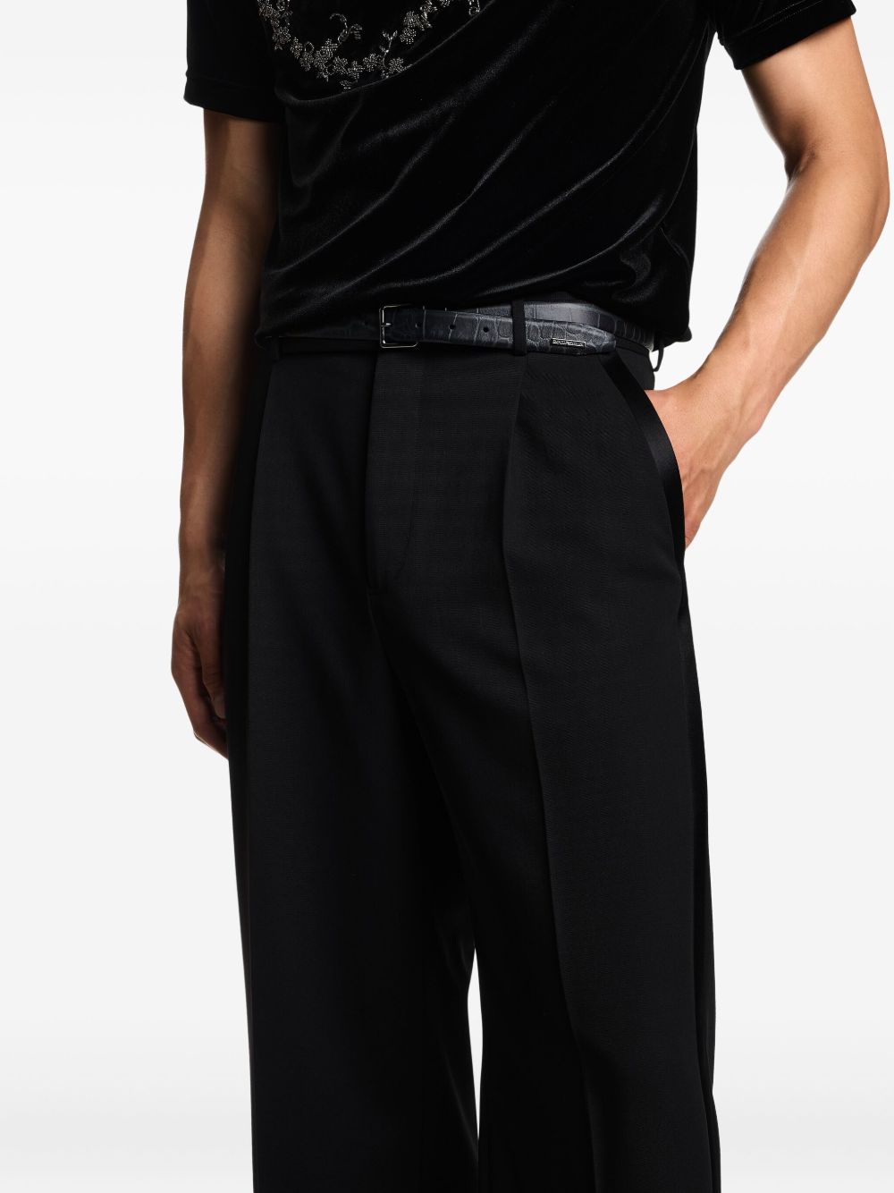 Emporio Armani Exclusive Trousers Nero Virgin Wool