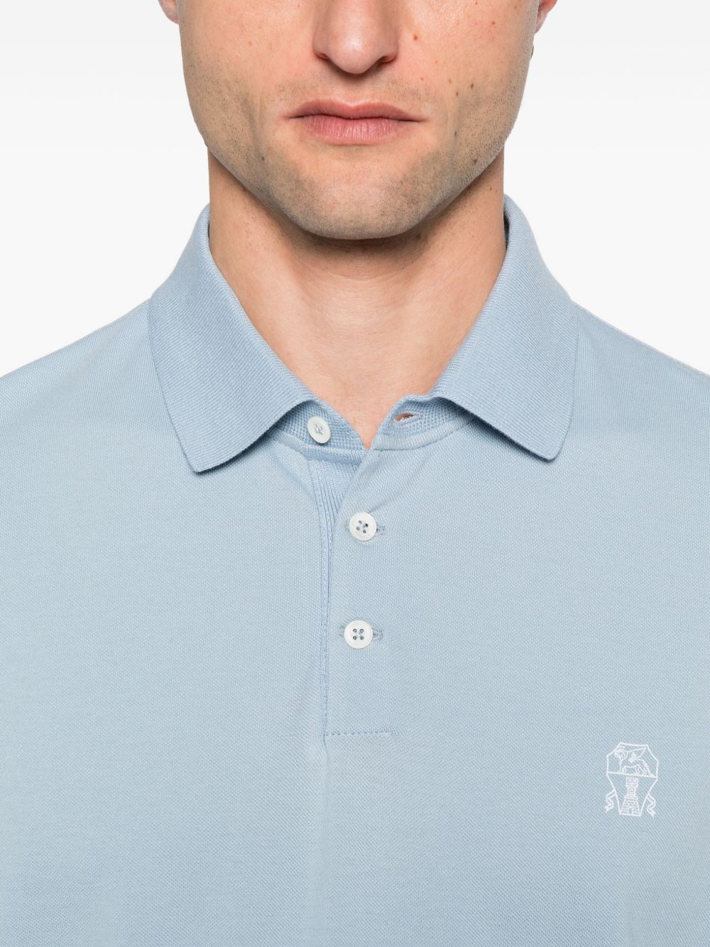 Brunello Cucinelli T-Shirts And Polos Azzurro Cotton