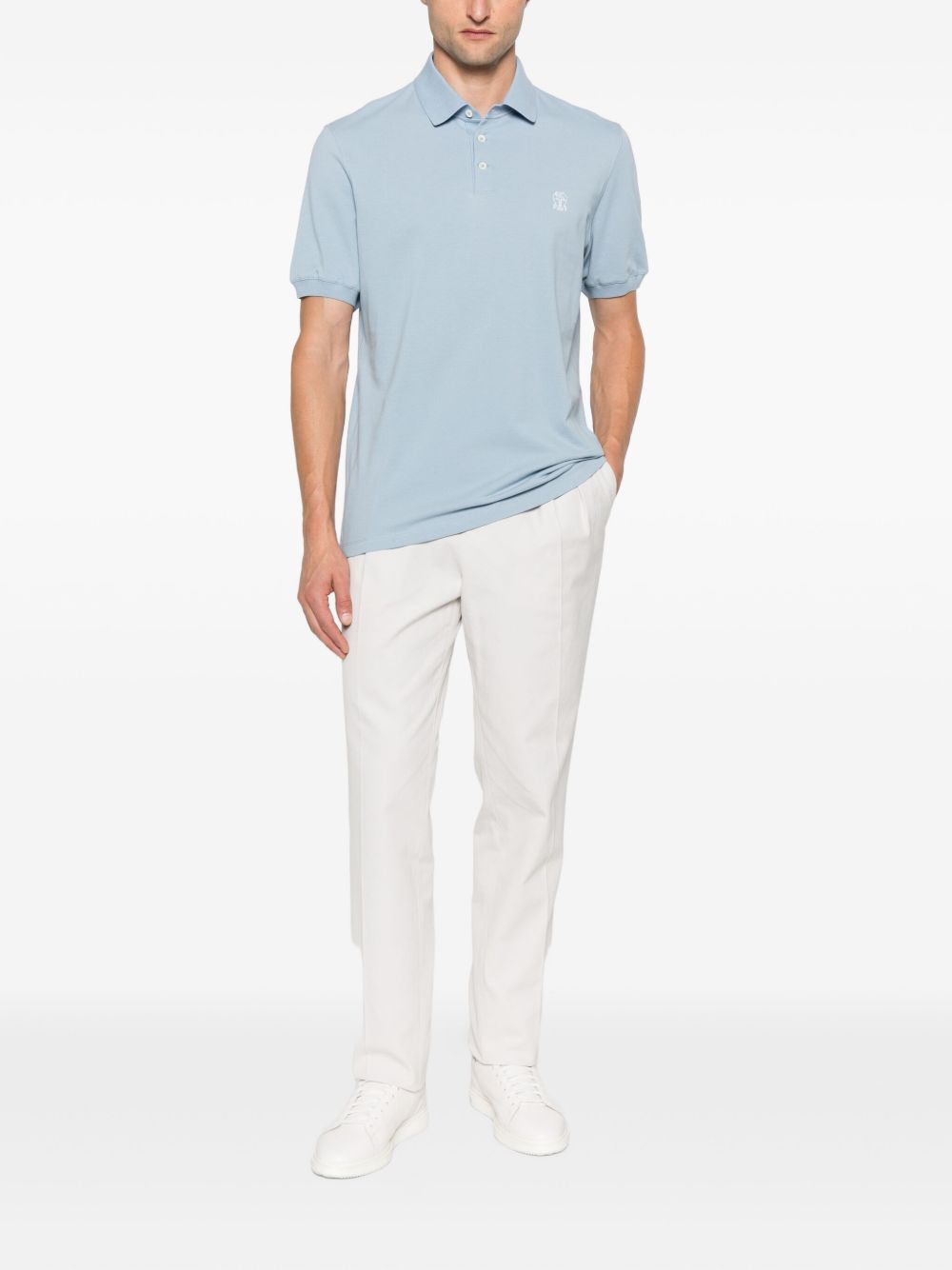 Brunello Cucinelli T-Shirts And Polos Azzurro Cotton