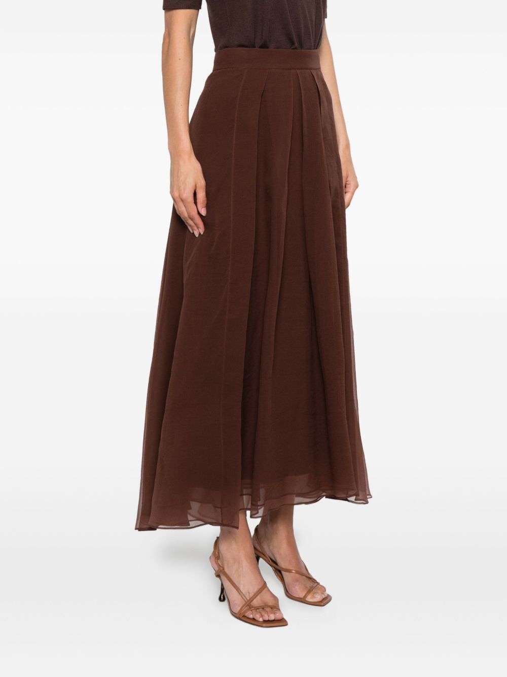 Brunello Cucinelli Skirts Marrone Outer: Silk