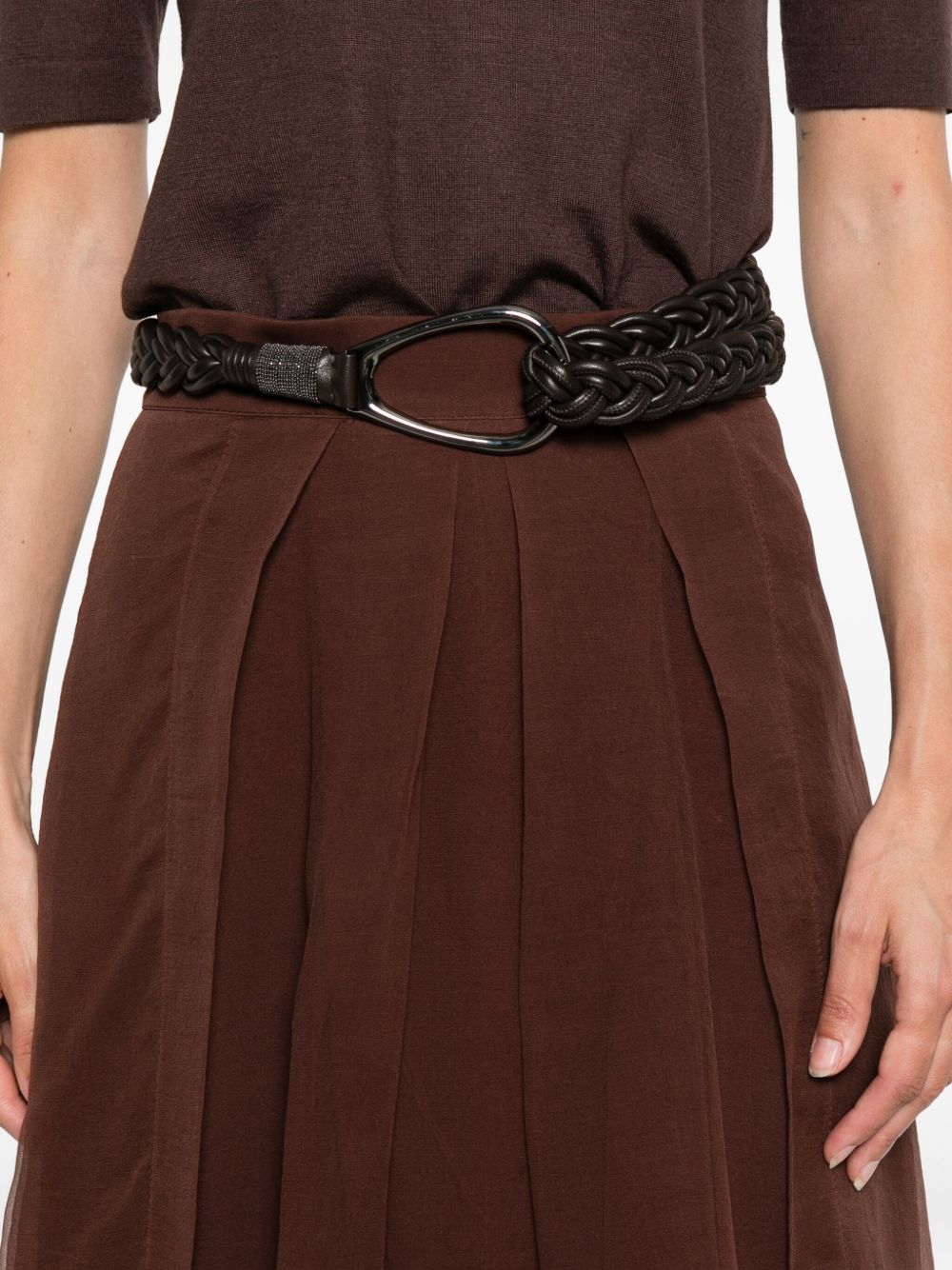 Brunello Cucinelli Skirts Marrone Outer: Silk