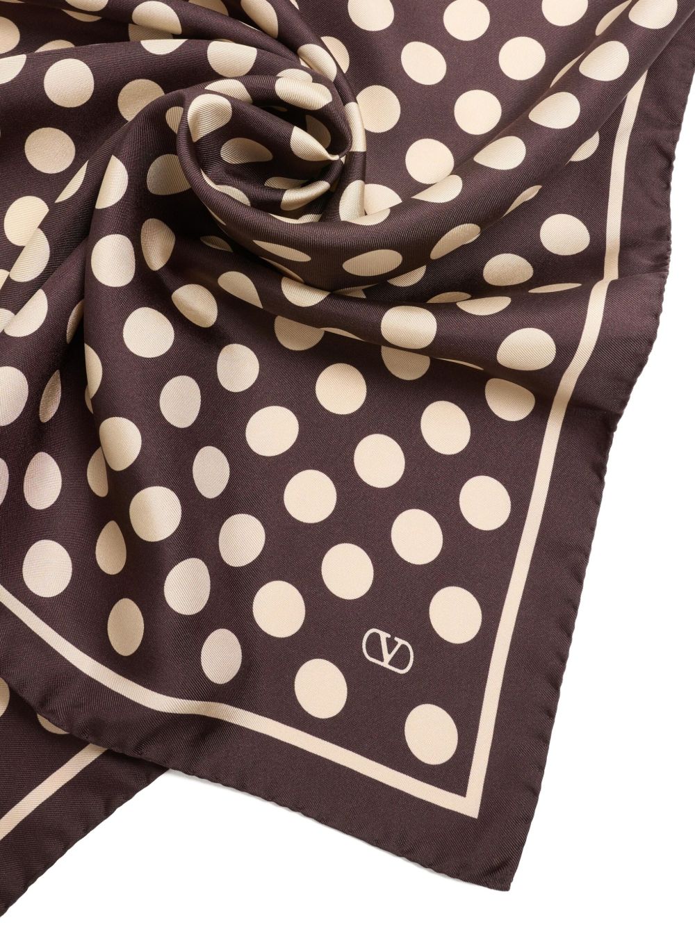 Valentino Garavani Scarfs Brown Silk