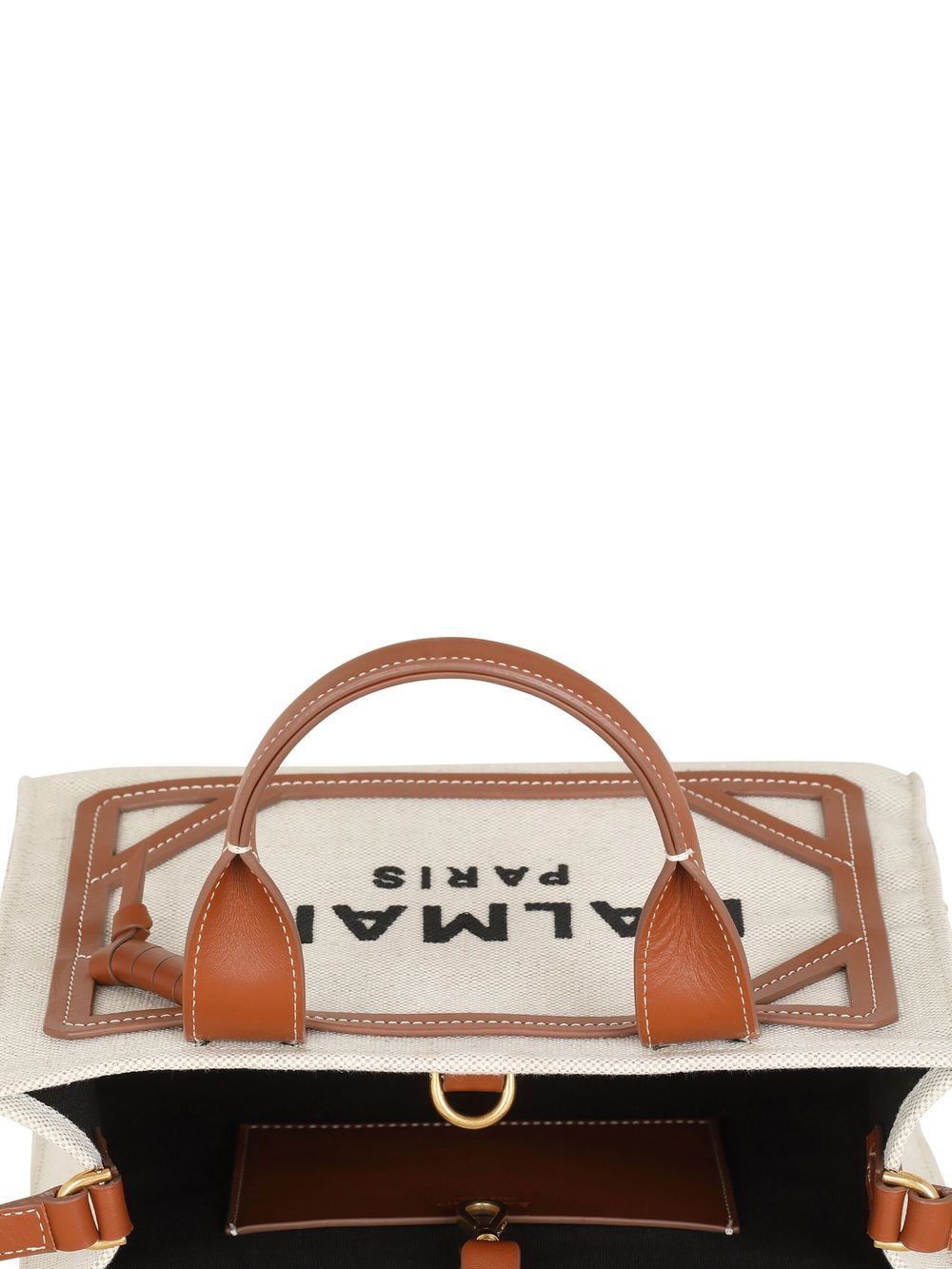 Balmain Bags Leather Brown Coton Lin