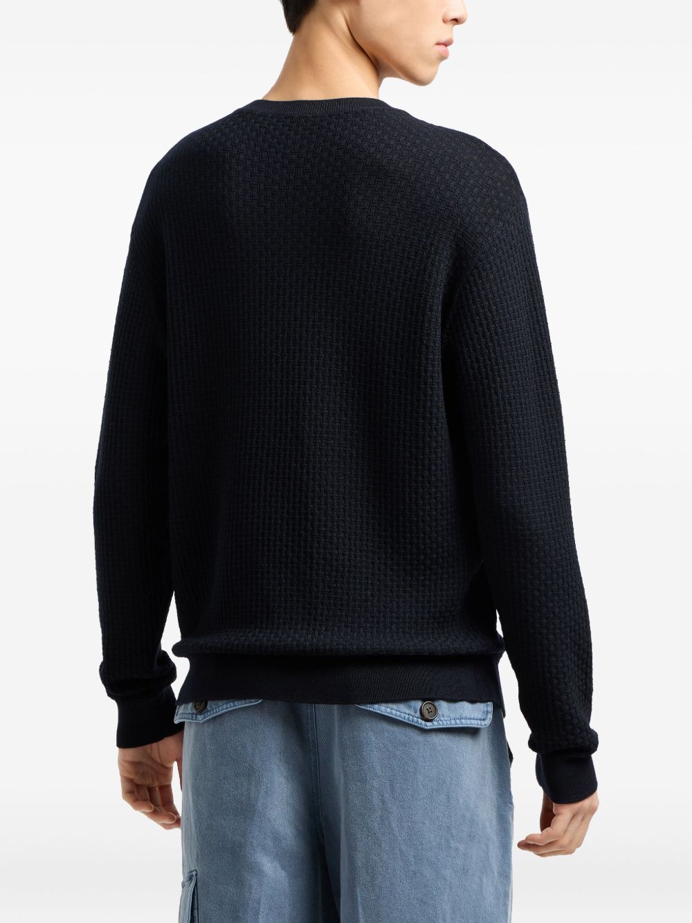 Emporio Armani Sweaters Blu Virgin Wool