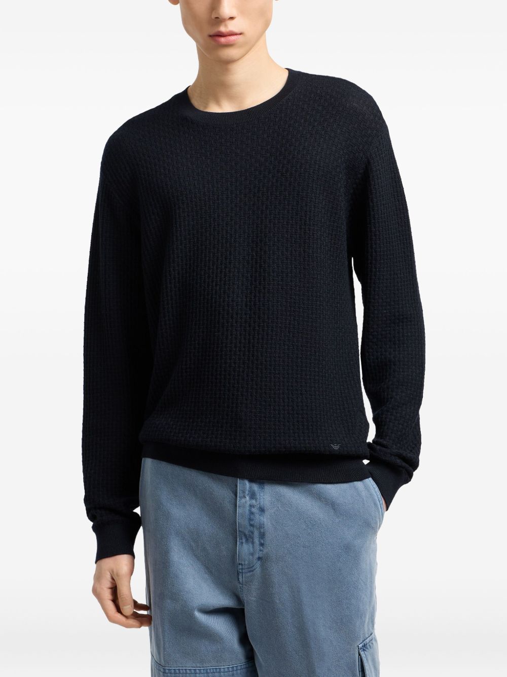 Emporio Armani Sweaters Blu Virgin Wool
